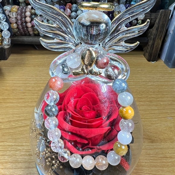 Other - HQ Rabbit Mix Hair Rutile Beaded Bracelet 8MM 6.25” Natural Quartz Crystal